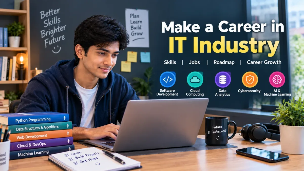 Young professional building a career in the IT industry with technology skills and career roadmap