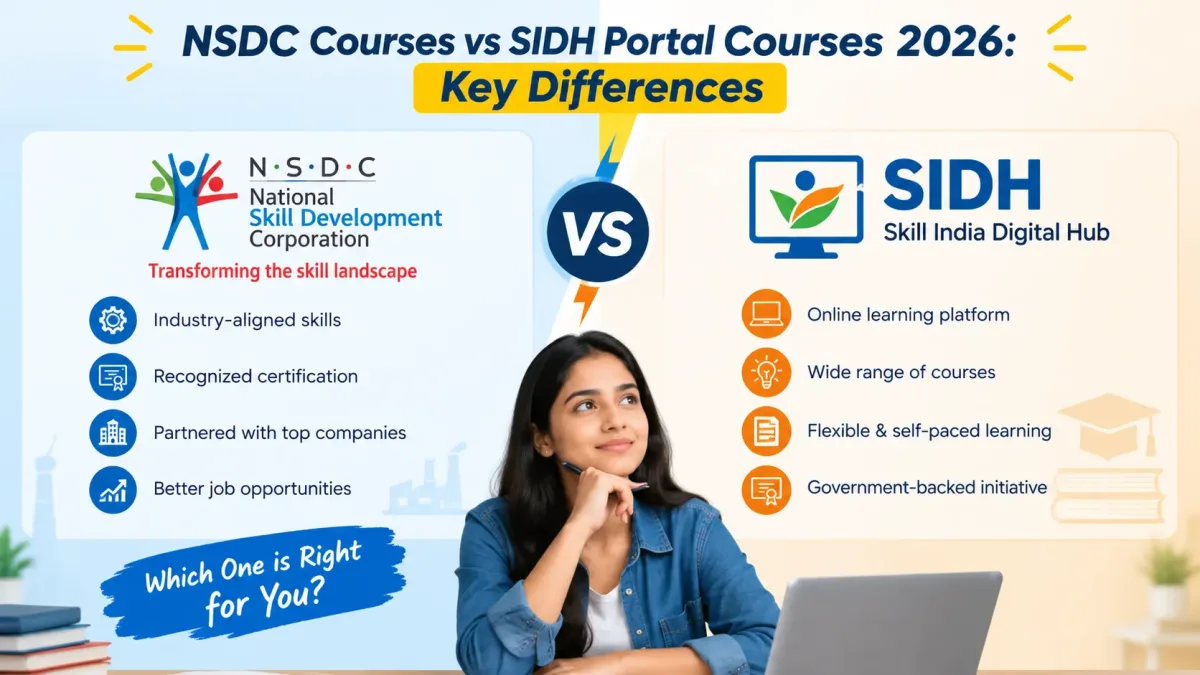 NSDC Courses vs SIDH Portal Courses 2026 comparison for students and job seekers