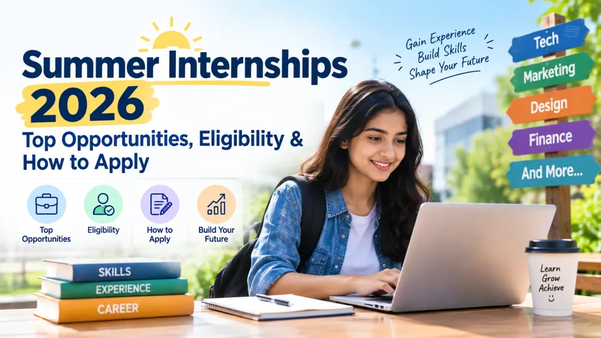 Summer Internships 2026 in India for college students, engineering students and freshers