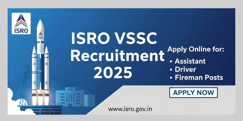 ISRO VSSC Recruitment 2025 Apply Online for Assistant, Driver & Fireman Posts