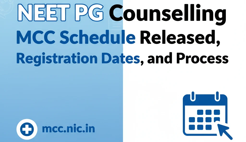 NEET PG Counselling – MCC Schedule Released, Registration Dates, and Process at mcc.nic.in