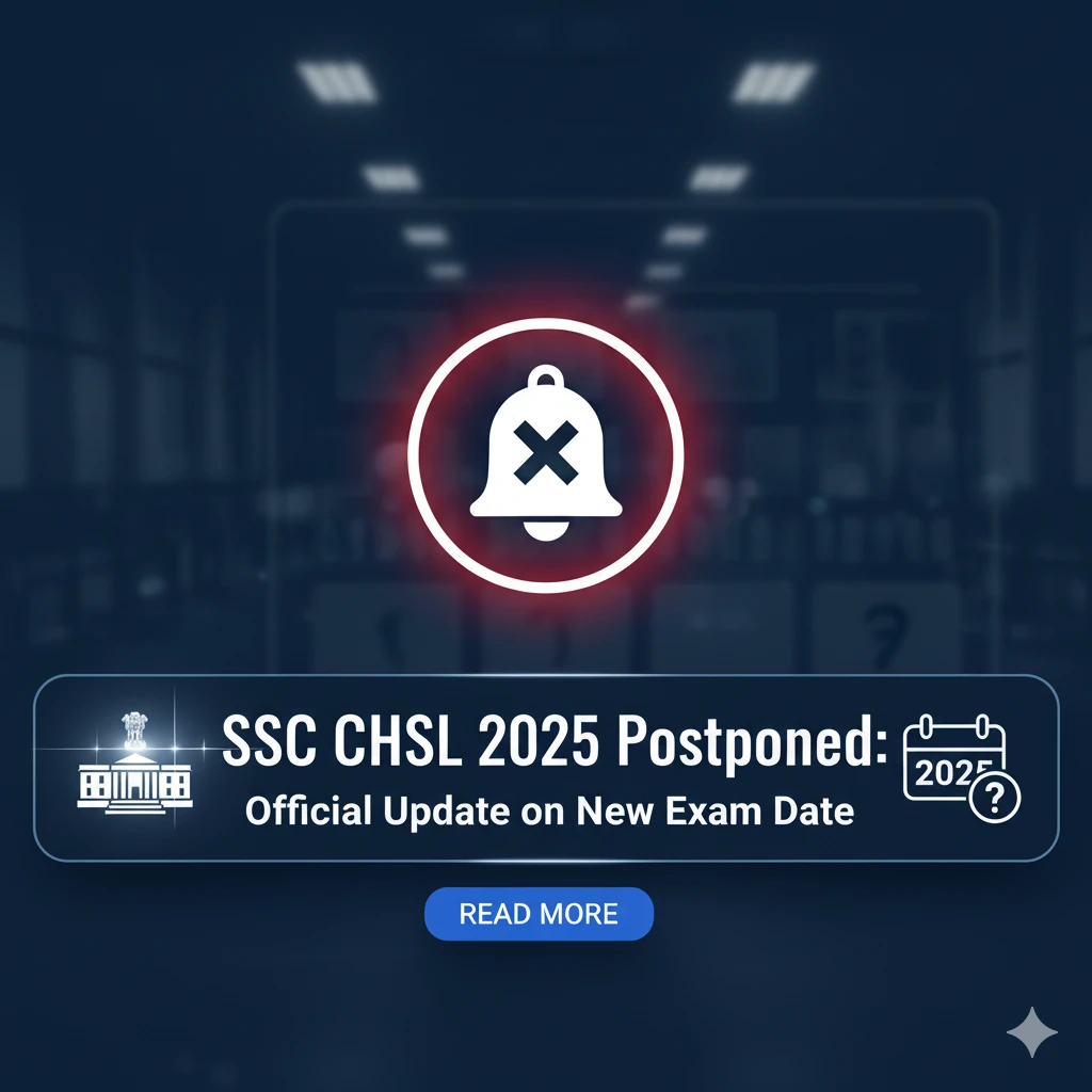 SSC CHSL 2025 Postponed – New Exam Date & Official Update