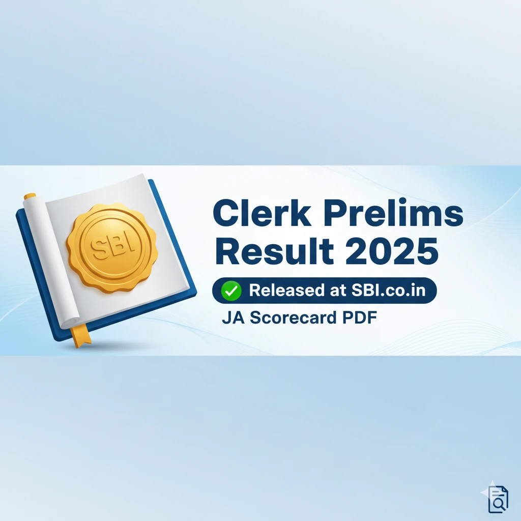 Clerk Prelims Result 2025 Released at SBI.co.in – JA Scorecard PDF