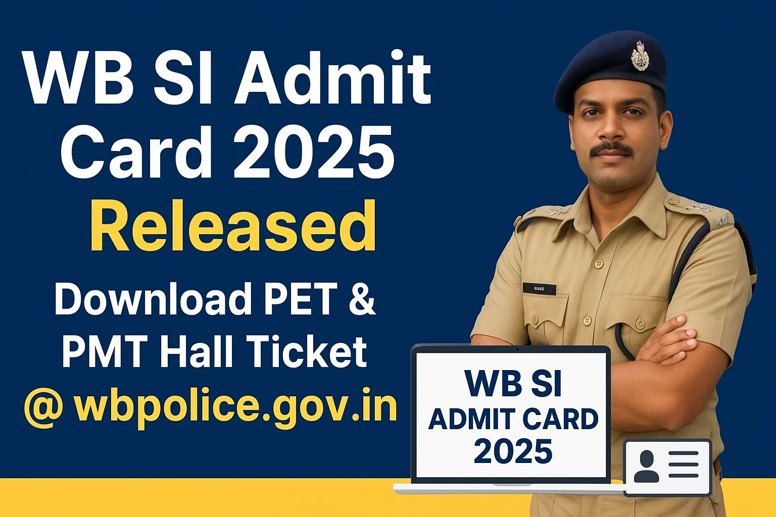 WB SI Admit Card 2025 Out – Download PET, PMT Hall Ticket @ wbpolice.gov.in